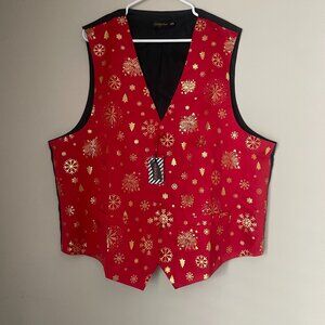 Red And Gold Holiday Snowflake Vest